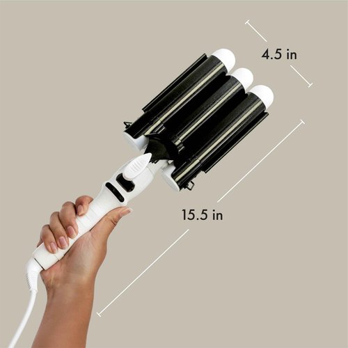 BONDIBOOST Wave Wand Hair Curling Iron Wand [32 mm], 1.25 Inch Ceramic Tourmaline Triple Extra Large Barrels + Long Lasting, Natural Looking Waves + Instant Heat Up for Fast Styling