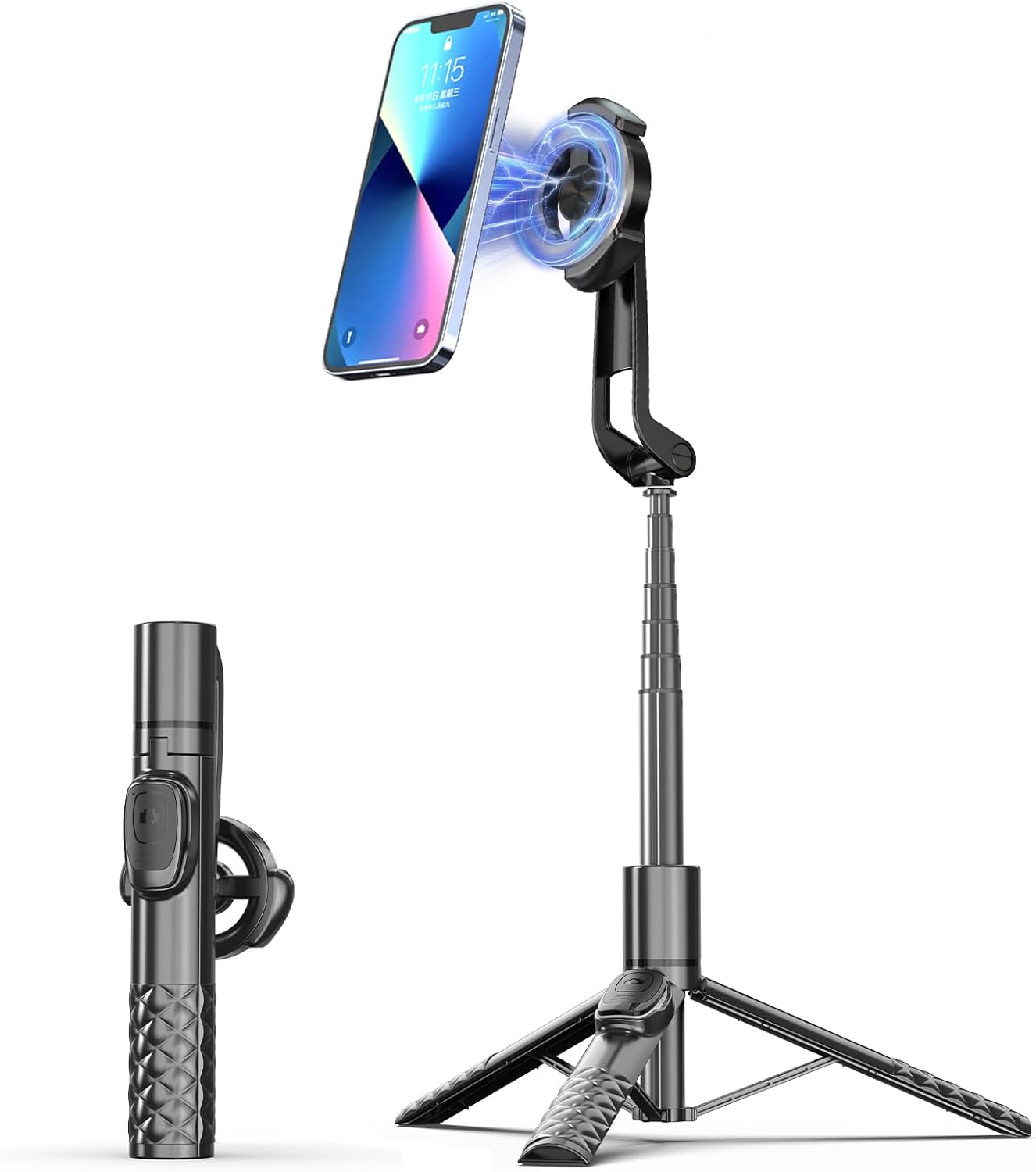 Tripod for iPhone, Selfie Stick for iPhone with Remote, Phone Tripod for Recording,Compatible with All Cell Phone and Camera, A67P-C (52")"