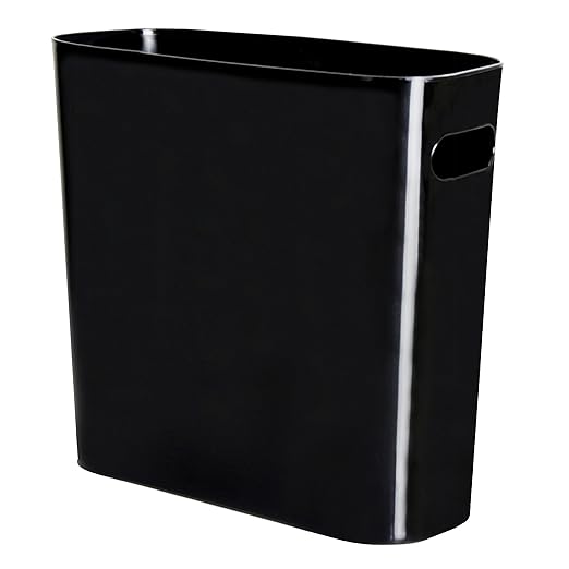 Youngever 1.5 Gallon Slim Trash Can, Plastic Garbage Container Bin, Small Trash Bin with Handles for Home Office, Living Room, Study Room, Kitchen, Bathroom (1 Pack Black)