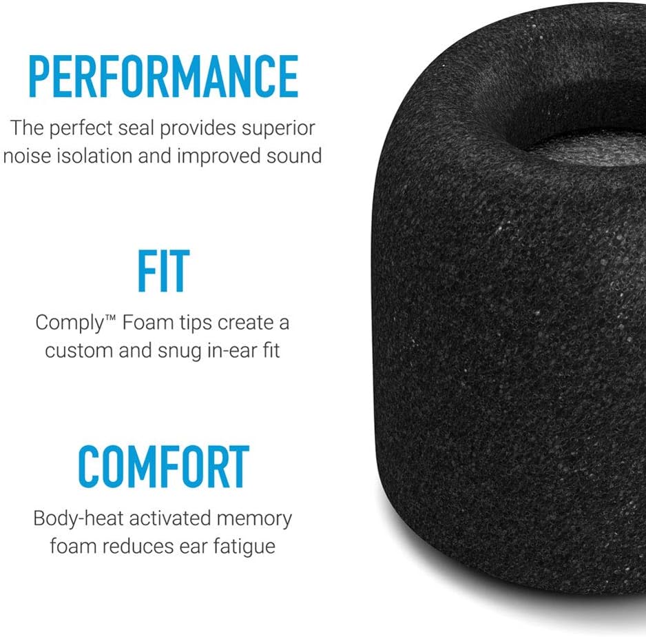 Comply Memory Foam Replacement Earbud Tips for Beats Fit Pro & Beats Studio Buds | Ultimate Comfort, Secure Fit, Superior Noise Isolation | Black, Medium (3 Pairs)