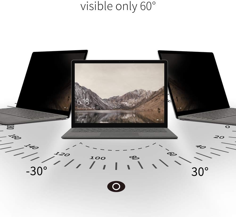 for Microsoft Surface Laptop 1/2/3/4/5 th Gen 13.5 inch Fully Removable Privacy Screen Protector Filter, Anti-Spy Filter Anti-Glare (for Surface Laptop 1/2/3/4/5 th 13.5" Privacy Screen Protector)"
