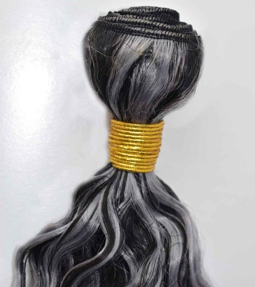 Condescension Bundles Human Hair 22 24 26" inch Jerry Curly Human Hair Bundles Highlight Grey Unprocessed Quick Weave Hair for Black Women