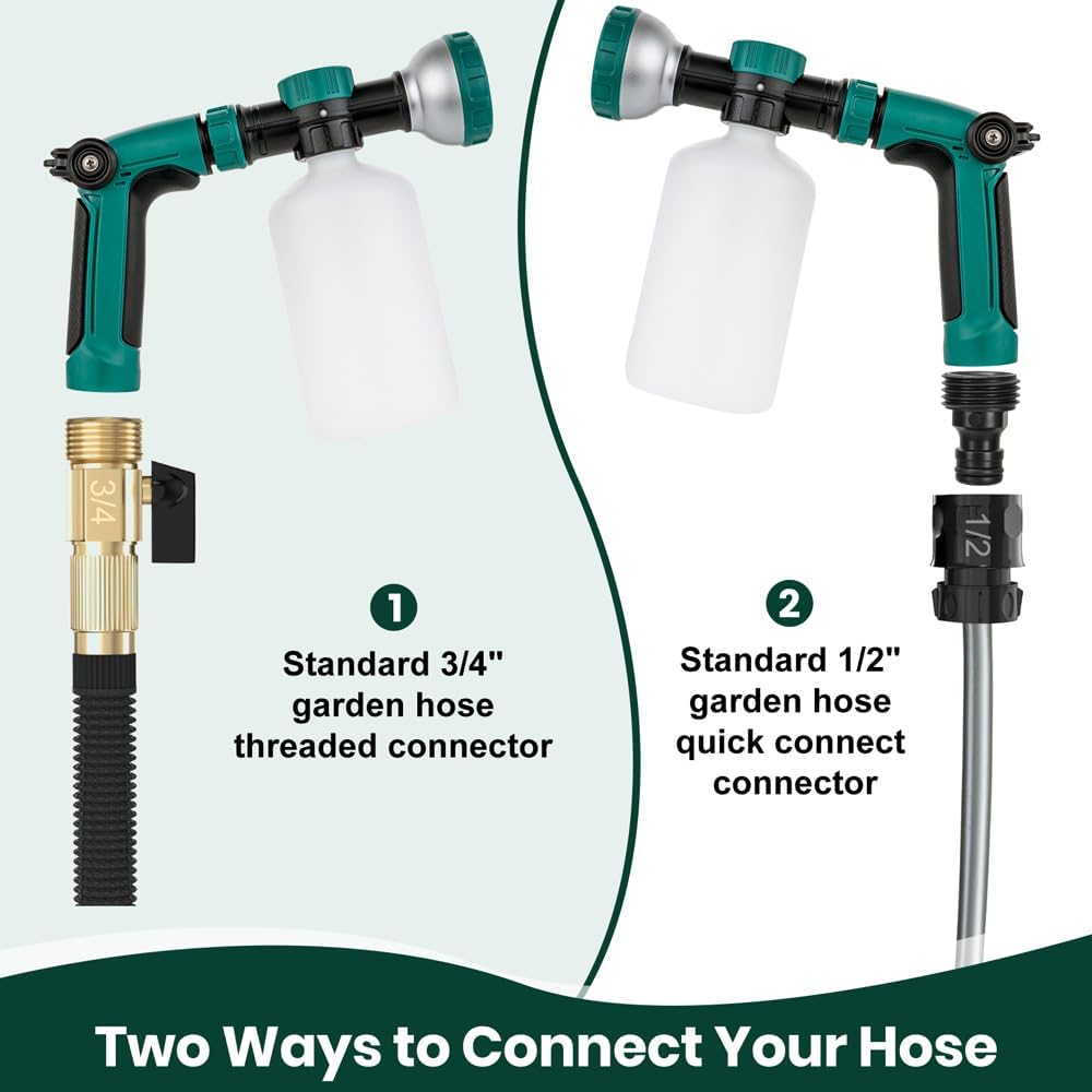 VENETIO 8-Dial Lawn & Garden Feeder Pro with Quick Connect Fittings and 16oz Bottle for Uniform Fertilizing & Watering Plants | Precision Liquid Fertilizer Sprayer | Hose Spray Nozzle for Dog Shampoo