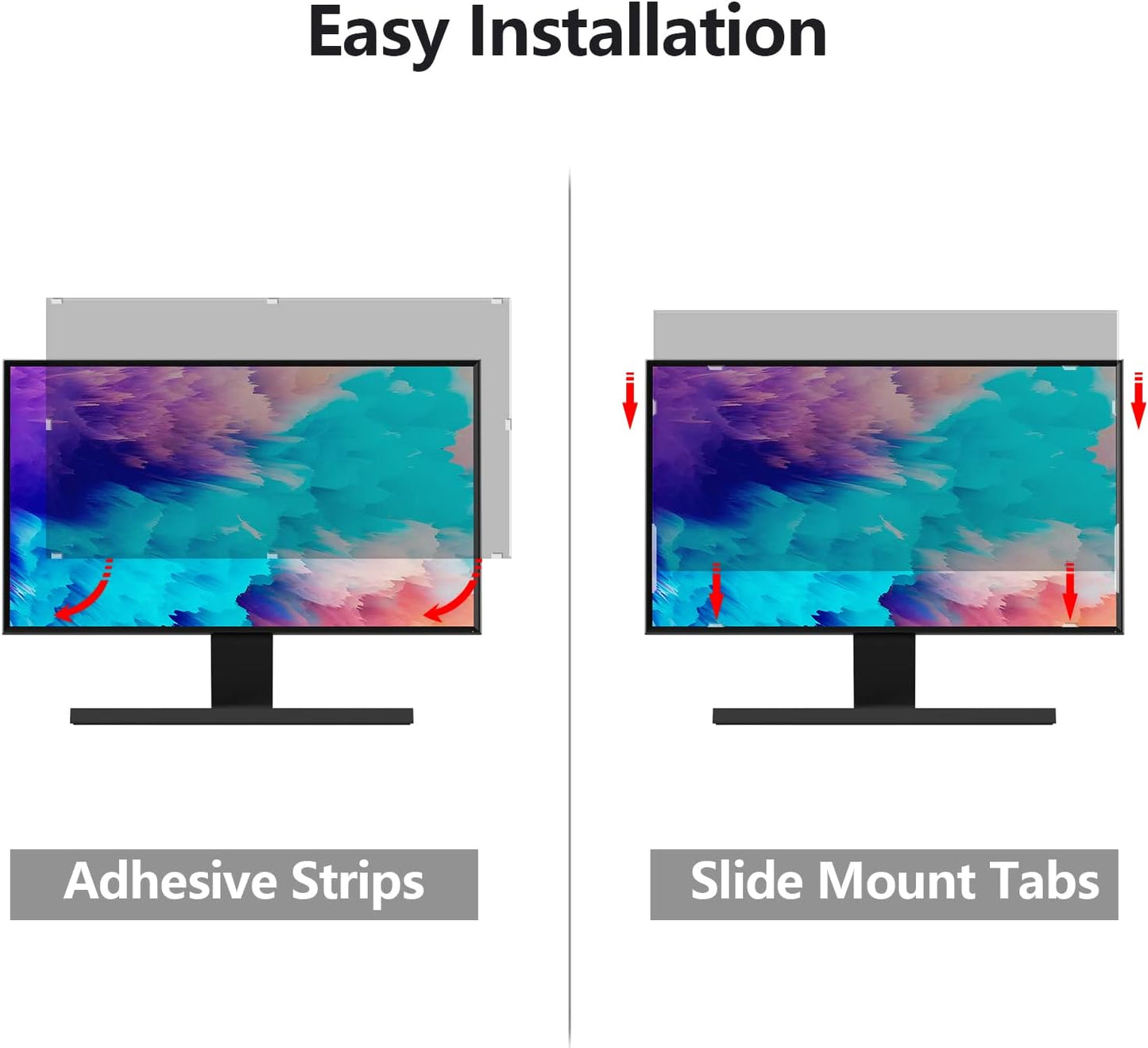[2 Pack] 24 Inch Computer Privacy Screen Protector for 16:9 Widescreen Monitors-Anti-Glare & Blue Light Filter,Anti-Spy Film,Reduces Eye Strain (Fits Most Desktop Screens)