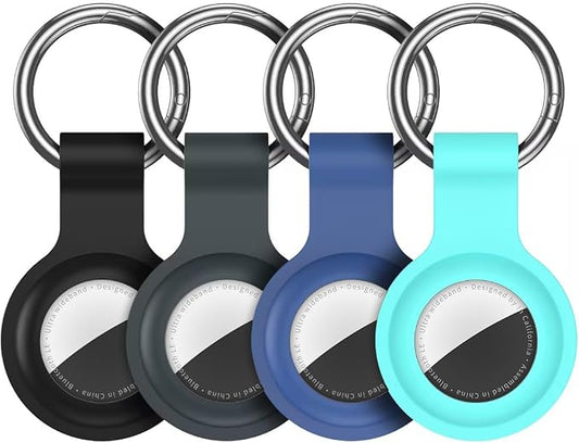 Compatible with AirTag Holder Case Keychain 4 Pack, for AirTag 1st & 2nd Generation Key Chain Ring Case Cover for Air Tag Holder GPS Tracker Item Air Tags Finders Air Tagholder for Kids,Bags,Luggages