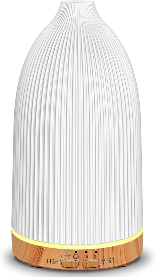 URPOWER 150ML Essential Oil Diffusers for Home, Ultrasonic Aromatherapy Diffuser with 7 Color Changing Lights, Timer & Auto Shut-Off, Scent Diffuser for Bedroom, Office, Yoga
