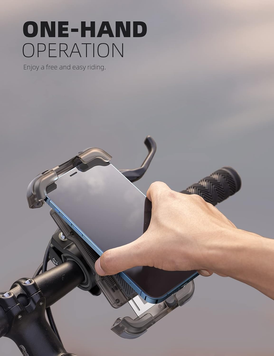 Lamicall Motorcycle Phone Mount, Bike Holder - Upgrade Cellphone Bike Holder, Bicycle Scooter Handlebar Phone Cradle Clip for iPhone 15 Pro Max/ 14, Galaxy S24, 4.7-6.8" Devices"