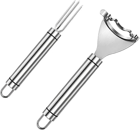 Corn Peeler and Holder Set – Stainless Steel Corn Stripper for Corn on the Cob, Safer Grip & Hand Protection, Easy Kernel Removal Tool