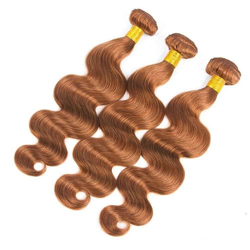 Giginger Brazilian Human Hair Bundles 22 24 26 Inch Color 30 Light Brown Body Wave Bundles Human Hair Unprocessed Virgin Quick Weave Hair for Black Women