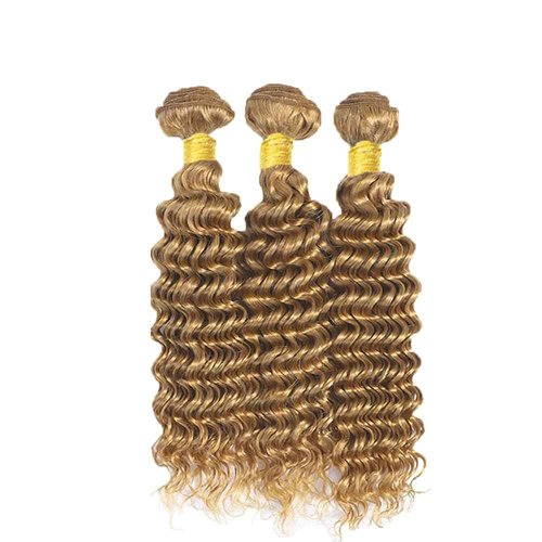 Honey Blonde Bundles Human Hair Color #27 Deep Wave Human Hair Bundles 26 26 26 Inch Brazilian Unprocessed Virgin Hair 3 Bundles Honey Blonde Deep Wave Bundles