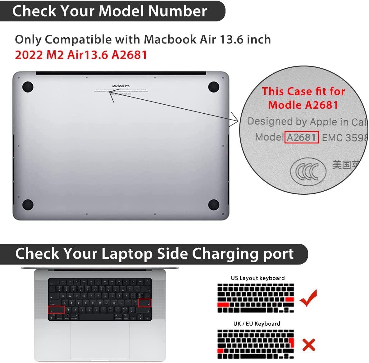 Compatible with MacBook Air 13 inch Case 2025 2024-2022 M4 A3240 M3 A3113 M2 A2681, Plastic Hard Shell&Keyboard Cover&Screen Film&Webcam Cover for MacBook Air 13.6 inch Case, Black Graffiti