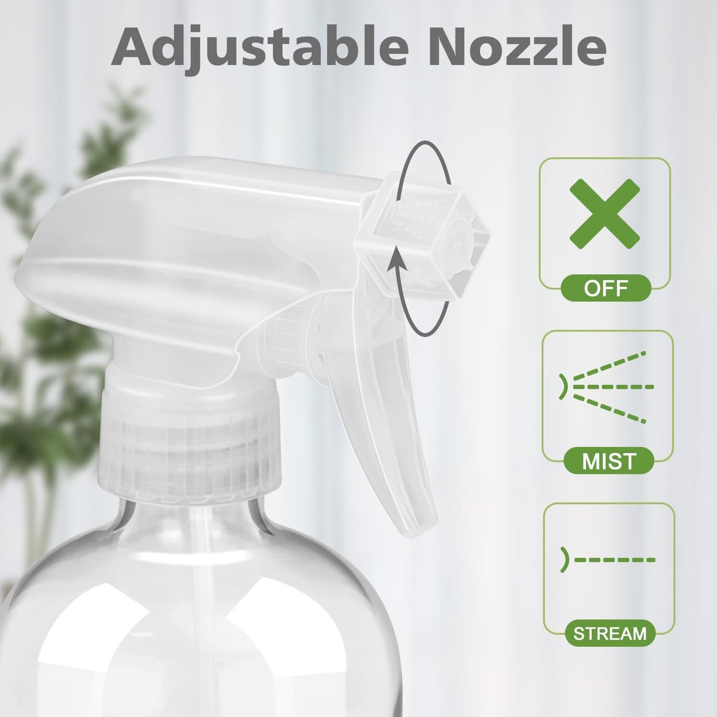 Glass Spray Bottles with Silicone Sleeve Protection, Empty 16 oz Refillable Containers, Reusable Spray Bottles with Adjustable Nozzle for Hair, Cleaning Solutions, 3 Pack Purple