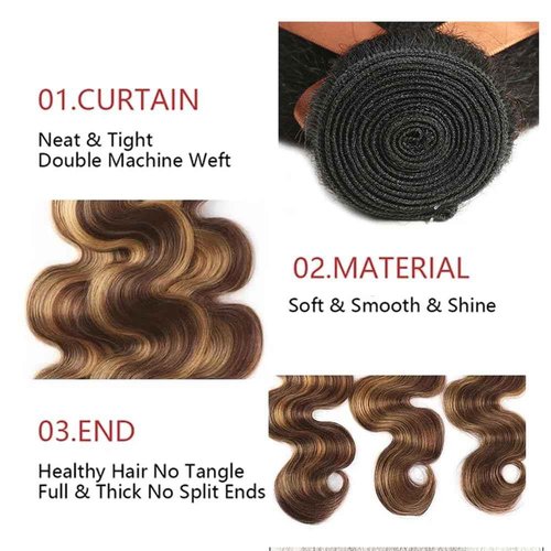 28 30 32 inch 4/27 Bundles Human Hair Ombre Body Wave Bundles Brown and Blonde Highlight Human Hair Bundle