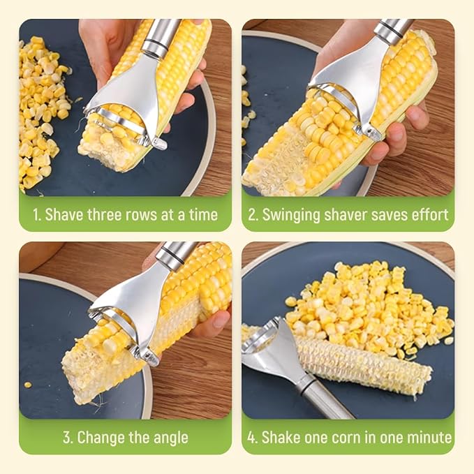 2026 Upgraded Corn Peeler, Stainless Steel Corn Cob Stripper Tool Corn Thresher from the Cob, Fast Corn Cob Separator (2 PCS)