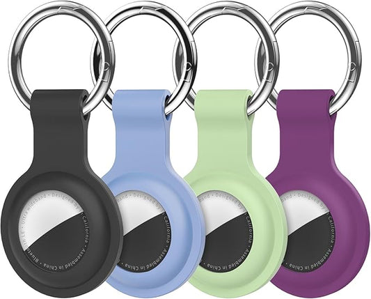 Compatible with AirTag Holder Case Keychain 4 Pack, for AirTag 1st & 2nd Generation Key Chain Ring Case Cover for Air Tag Holder GPS Tracker Item Air Tags Finders Air Tagholder for Kids,Bags,Luggages