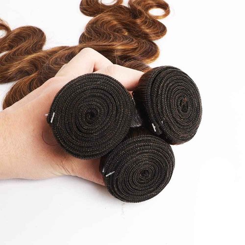 Habiliana Human Hair Bundles 22 24 26 Inch Chocolate Brown P4/30 Body Wave Bundles Human Hair 100% Unprocessed Soft Sewn In with Double Drown Weft for Black Women