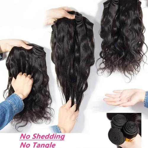 NJMNJM Brazilian Body Wave Bundles Human Hair 20 22 24 inch 12A Grade 100% Unprocessed Body Wave Human Hair Bundles Full and Thick Natural Color