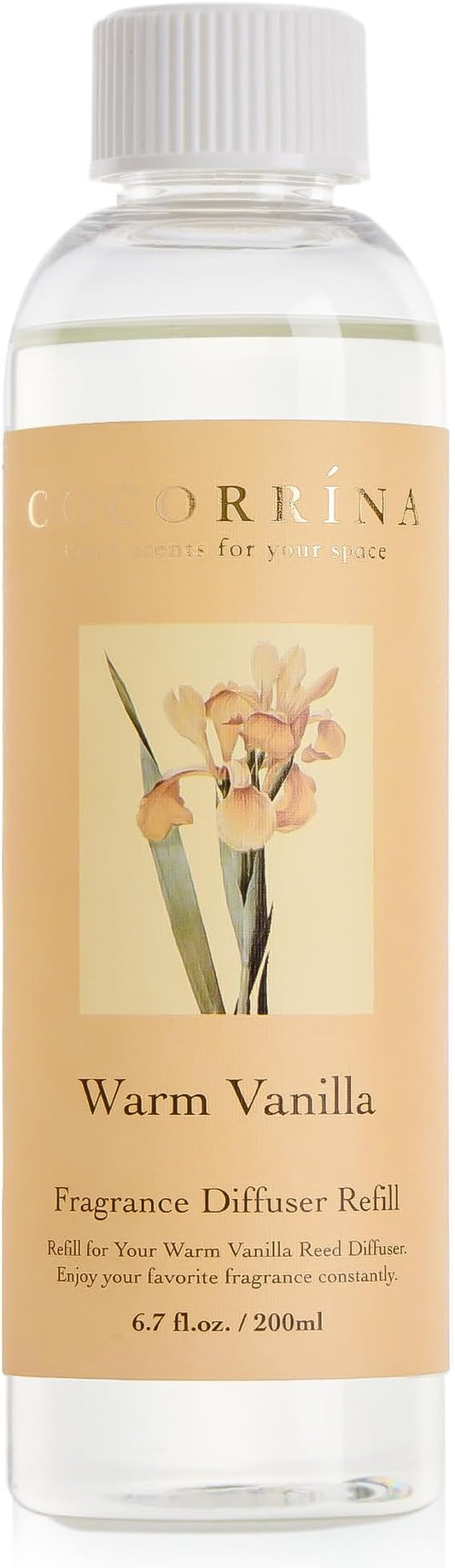 COCORRÍNA Reed Diffusr Oil - Warm Vanilla 6.7 oz. Scented Oil for Reed Diffuser Home Fragrance for Bedroom, Bathroom