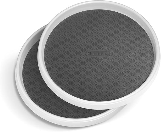 P PRETIRENO Lazy Susan Turntable Organizer, 10 Inch 360° Rotating Tray for Kitchen Cabinet, Pantry, Countertop, Fridge - Non-Skid Spice Rack Storage for Bathroom, Vanity, Makeup