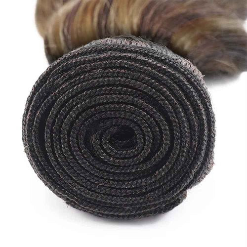 30 32 34 inch LadrXadr #27 Human Hair Bundles 4/27 Body Wave Bundle Ombre Human Hair Bundle Highlight Color