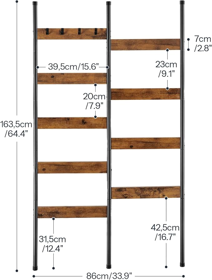 HOOBRO Towel Rack and Blanket Ladder, Blanket Holder for Living Room, Bathroom BK07LB01-BF17CJ01