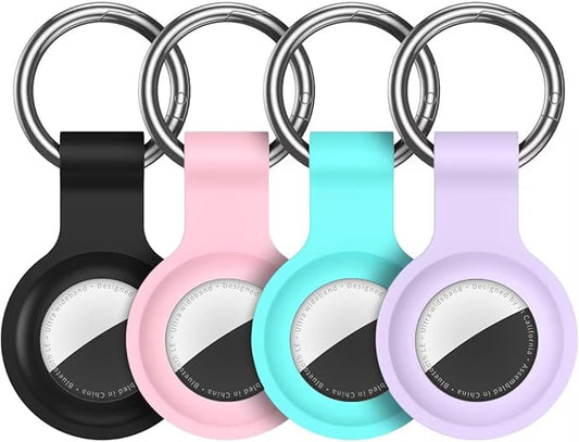 Compatible with AirTag Holder Case Keychain 4 Pack, for AirTag 1st & 2nd Generation Key Chain Ring Case Cover for Air Tag Holder GPS Tracker Item Air Tags Finders Air Tagholder for Kids,Bags,Luggages