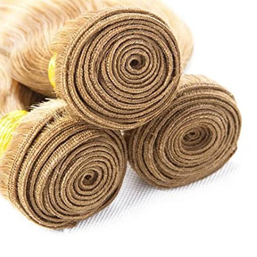 Giginger Bundles Human Hair P27/613 Blonde Straight Human Hair Bundles 16 18 20 Inch Highlight Honey Blonde Unprocessed Quick Weave Soft Sewn In Hair Extensions for Black Women