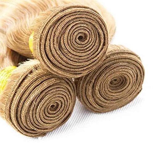 Giginger Bundles Human Hair P27/613 Blonde Straight Human Hair Bundles 24 26 28 Inch Highlight Honey Blonde Unprocessed Quick Weave Soft Sewn In Hair Extensions for Black Women