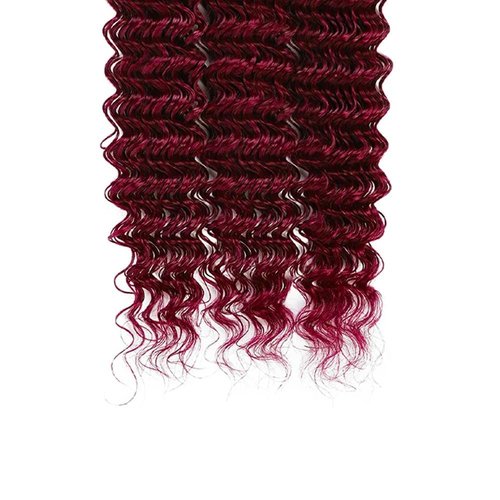 Condescension Bundles Human Hair 16 18 20" inch Burgundy 99J Deep Wave Human Hair Bundles Wine Red Burgundy Unprocessed Quick Weave for Black Women