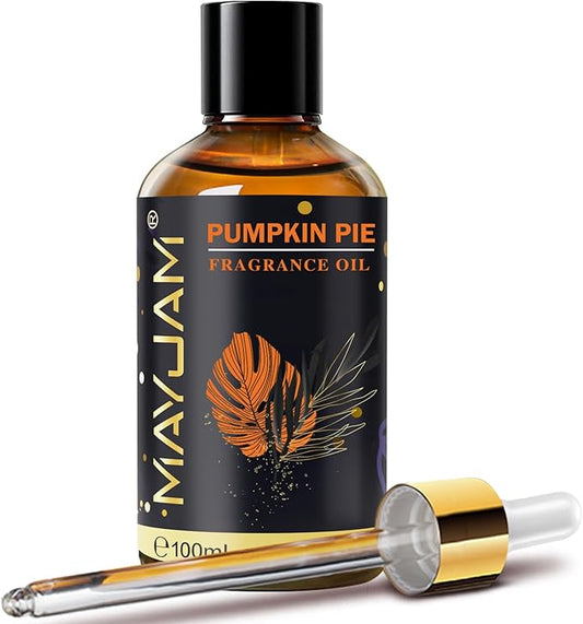 Pumpkin Pie Fragrance Oil Essential Oil, MAYJAM 3.38FL.OZ Pumpkin Pie Oil for Diffusers for Home, Long Lasting Scented Oils for Soap Candle Making - 100ML