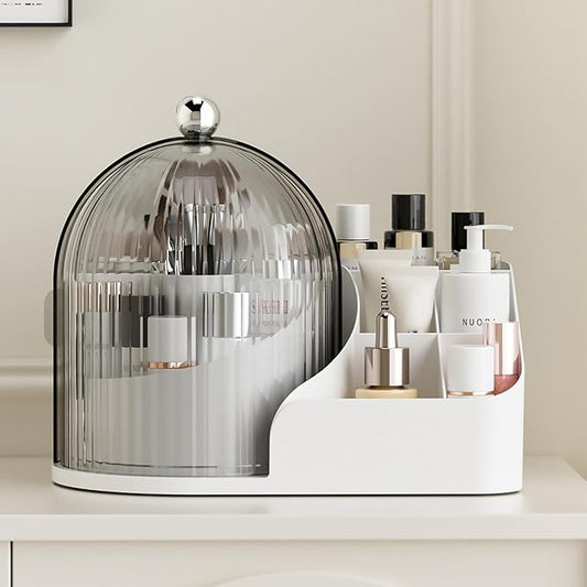 Makeup Organizer with Drawers,Large Capacity Perfume Organizer,Vanity,Bathroom,Bedroom Countertop Storage for Cosmetics, Perfume, Brushes, Eyeshadow, Skincare,Lipstick, Nail Polish (White-Large)
