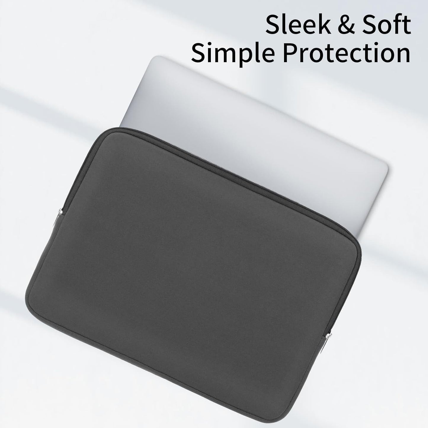 RAINYEAR 14 Inch Laptop Sleeve Protective Case Soft Lining Padded Zipper Cover Carrying Bag Compatible with 14" Notebook Computer Tablet Ultrabook Chromebook (Gray, Upgraded Version)