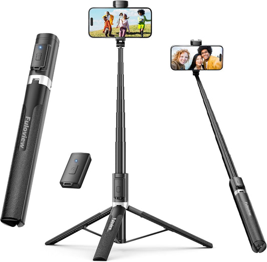 72'' Selfie Stick Tripod,Tripod for iPhone Wireless Remote for Selfies,Group Photograph,Video Recording. Phone Stand Compatible with iPhone Android Phone,Camera