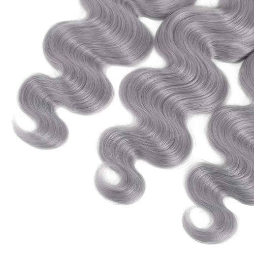 Giginger Sliver Grey Human Hair Bundles 20 22 24 inch Body Wave Human Hair Bundles Sliver Grey 100% Unprocessed Raw Quick Weave Hair for Black Women