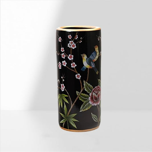 Ceramic Umbrella Stand Umbrella Holder for Entryway Hand-Made Umbrella Stand Barrels Umbrella Holder Cane Floor Standing Vase Ceramic Storage Bucket for Home Office Entrance Indoor.(Black 210)