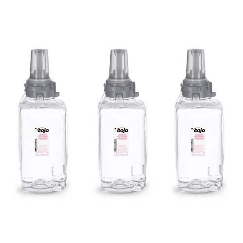 GOJO Clear & Mild Foam Handwash, Fragrance Free, EcoLogo Certified, 1250 mL Foam Soap Refill ADX-12 Push-Style Dispenser (Pack of 3) - 8811-03