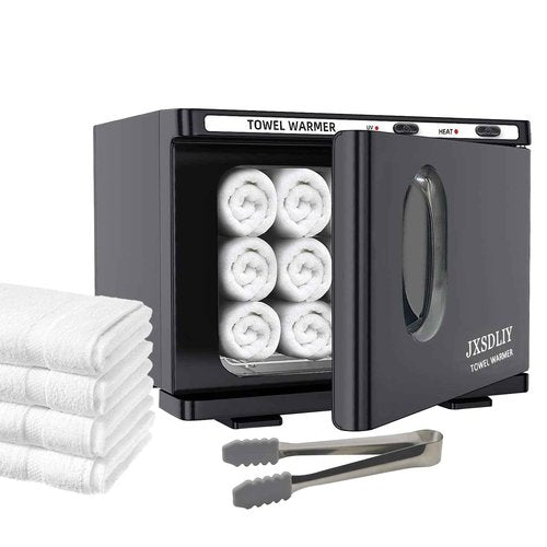 JXSDLIY Personal 8L Small Hot Towel Warmer for Salon Beauty Bathroom Hot Towel Cabinet 2-in-1 Home Spa Towel Warmer for Facials, Upgrade Fast Heating Towel Heater Towel Steamer (8L, Black)