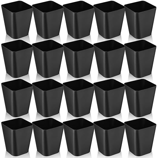 Amyhill 20 Pcs Small Trash Can 2 Gallon Plastic Garbage Can Small Waste Basket for Bathroom Office Kitchen Living Room Bedroom Home Under Desk (Black)