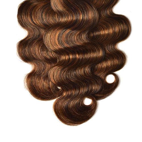 Habiliana Human Hair Bundles 20 22 24 Inch Chocolate Brown P4/30 Body Wave Bundles Human Hair 100% Unprocessed Soft Sewn In with Double Drown Weft for Black Women