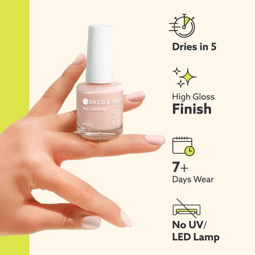 Dazzle Dry Full System Kit - Strawberry Macaron - A semi-sheer pale strawberry with lavender undertones. (0.5 fl oz)