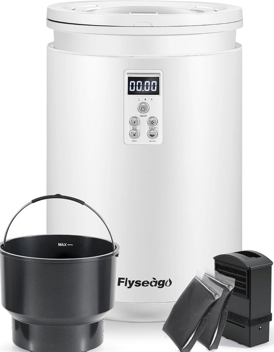 Electric Composter for Kitchen Smart Odorless Countertop Compost Bin Machine Quiet Larger 4.5L Indoor Food Cycler with Auto Cleaning, 3 Modes, 2 Carbon Packs, Turn Food Waste into Fertilizer