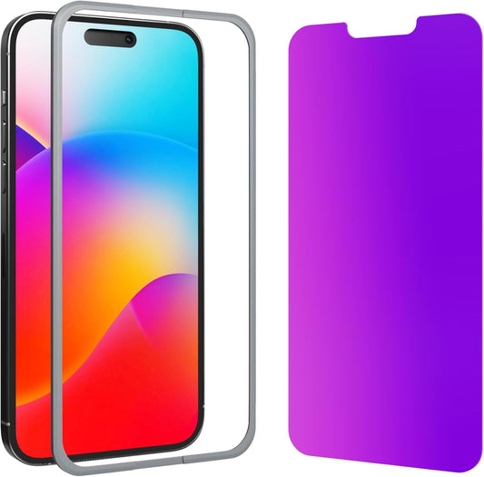 Compatible for iPhone 13 Pro Max Privacy Screen Protector/iPhone 14 Plus Screen Protector Tempered Glass 6.7 Inch, Purple Gradient Anti Blue Light HD Screen Protector Easy Installation