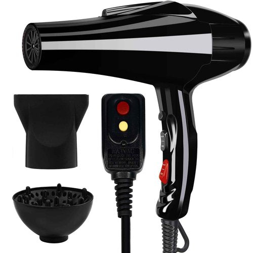 Professional Hair Dryer 3500 Watt Powerful Salon Blow Dryer Ceramic Tourmaline Quick Dry Ionic Hair Dryer with AC Motor Concentrator Diffuser Attachments