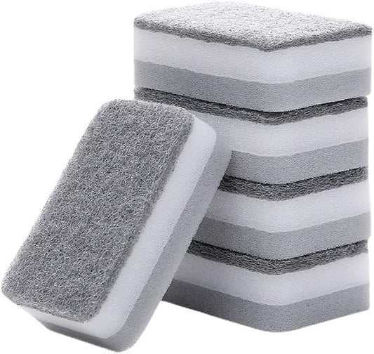 lasenersm 10 Pieces Dishwashing Sponge Kitchen Dishwashing Sponge Non Scratch Scouring Pad Non-Scratch Scouring Pad Non Scratch Sponge Double-Sided Cleaning Sponge Non-Scratch Scrub Sponge, Grey