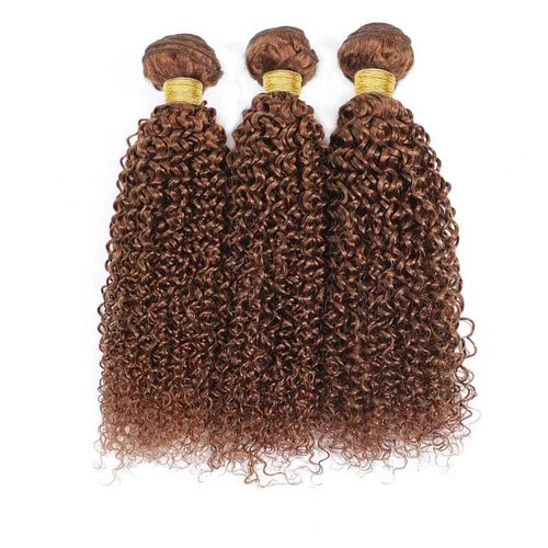 Giginger Bundles Human Hair 26 28 30 Inch Color 30 Light Brown Jerry Curly Wave Bundles Human Hair Unprocessed Quick Weave Soft Sewn In Hair Extensions for Black Women