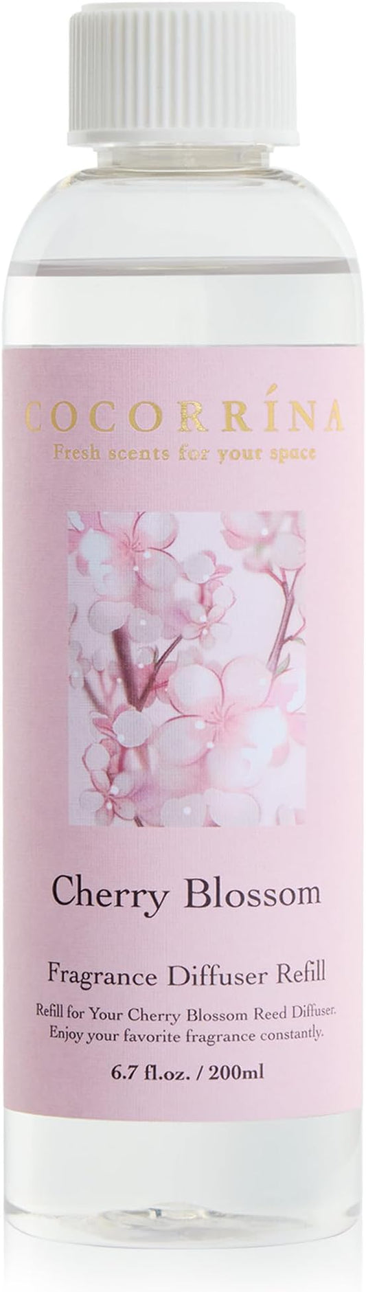 COCORRÍNA Refill - Cherry Blossom 6.7 Fl.oz Reed Diffuser Refill for Home Fragrance