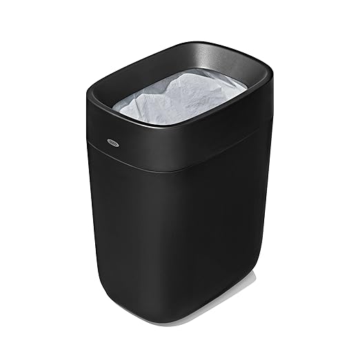 OXO Good Grips Trash Can, Bathroom Trash Can - Black