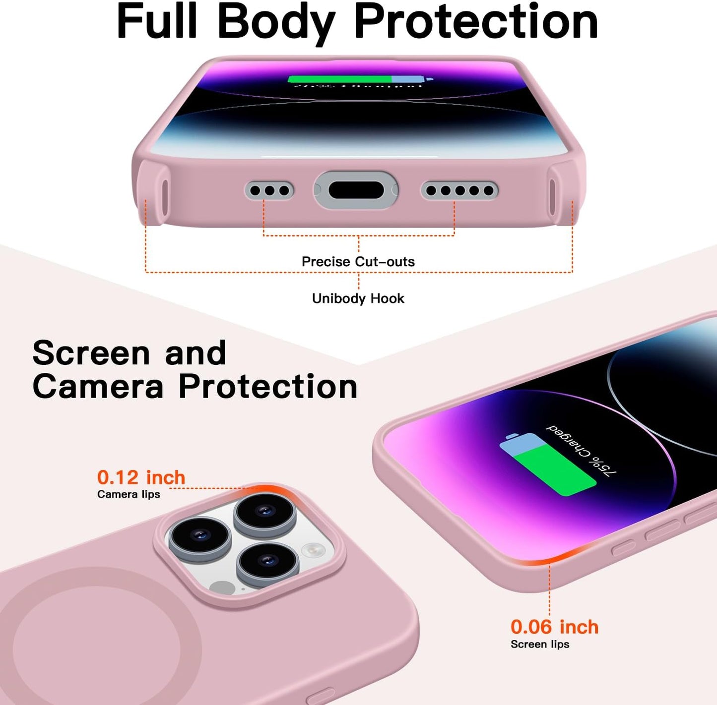 for iPhone 16 Pro Max Case with Lanyard [Compatible with MagSafe], Crossbody Phone Case with Neck Strap Adjustable, Magnetic Phone Cover for iPhone 16 Pro Max 6.9'' Pink
