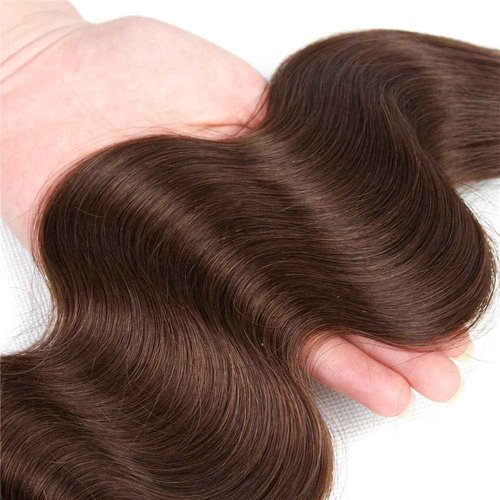 Giginger Brazilian Human Hair Bundles 24 26 28 Inch Chocolate Brown Body Wave Human Hair Bundles Brazilian Unprocessed Virgin Quick Weave Hair for Black Women