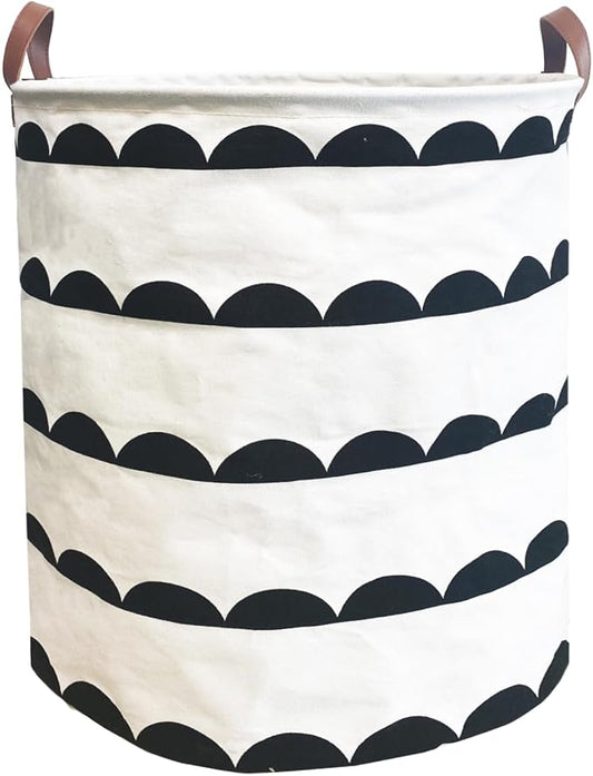 Waterproof Laundry Hamper Collapsible Laundry Basket Leather Handle Laundry Bag Large Clothes Storage Toy Organization for Bathroom Bedroom Laundryroom College Dorms (Hege-003)